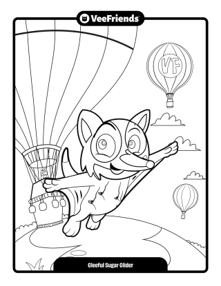 Gleeful Sugar Glider Coloring Page