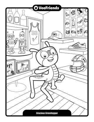 Gracious Grasshopper Coloring Page