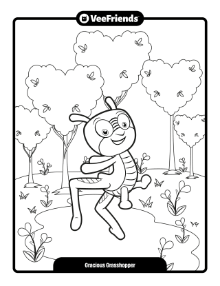 Gracious Grasshopper Coloring Page