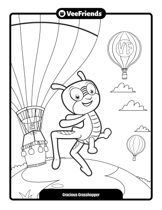 Gracious Grasshopper Coloring Page