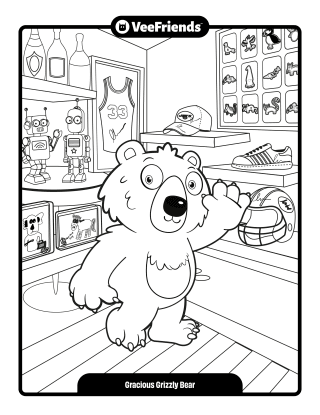 Gracious Grizzly Bear Coloring Page