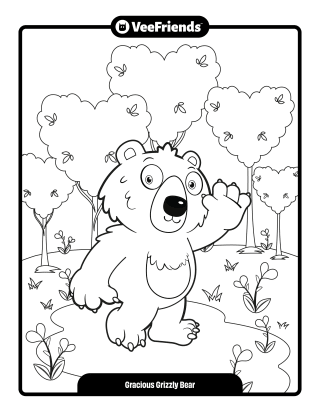 Gracious Grizzly Bear Coloring Page
