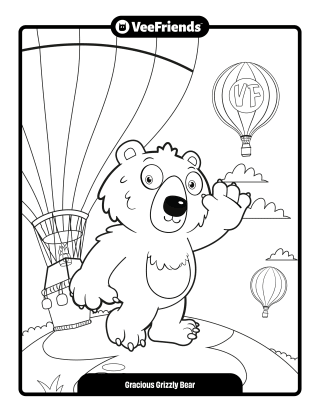 Gracious Grizzly Bear Coloring Page