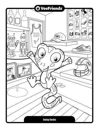 Gutsy Gecko Coloring Page