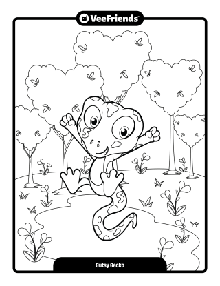Gutsy Gecko Coloring Page