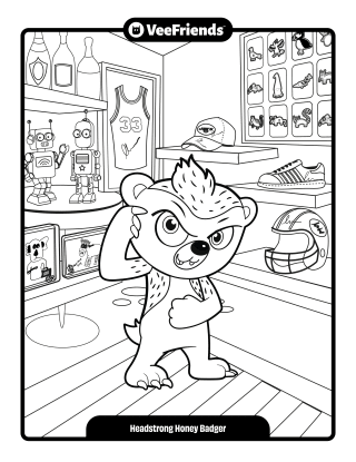 Headstrong Honey Badger Coloring Page