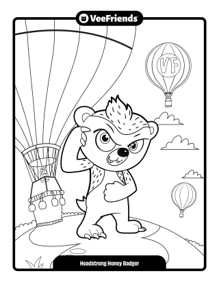 Headstrong Honey Badger Coloring Page