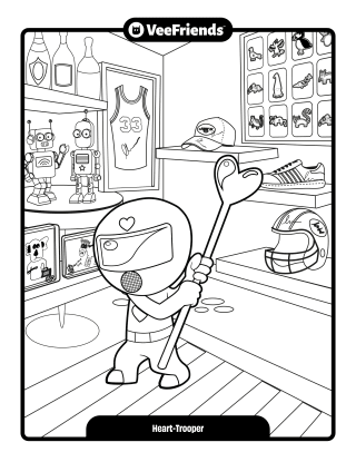 Heart Trooper Coloring Page