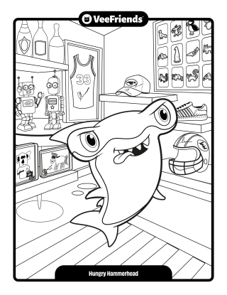 Hungry Hammerhead Coloring Page