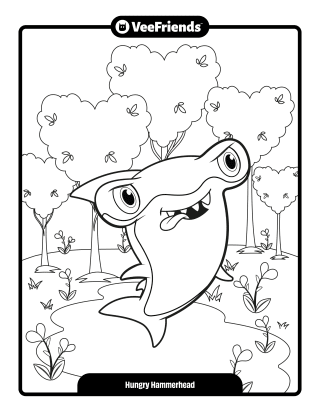 Hungry Hammerhead Coloring Page