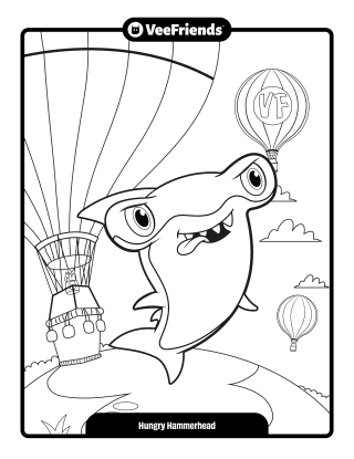 Hungry Hammerhead Coloring Page