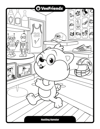 Hustling Hamster Coloring Page