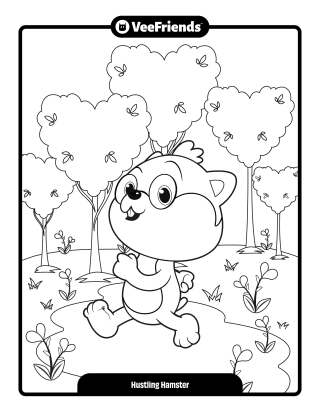 Hustling Hamster Coloring Page