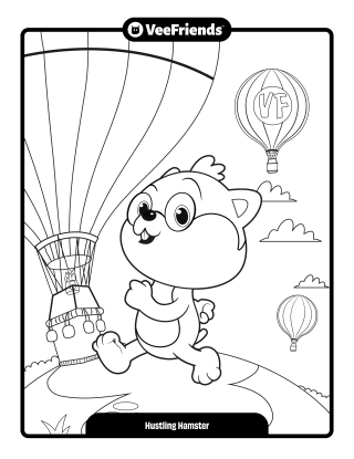 Hustling Hamster Coloring Page