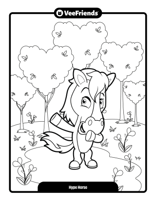 Hype Horse Coloring Page