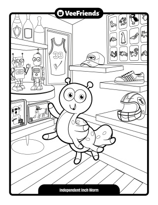 Independent Inch Worm Coloring Page