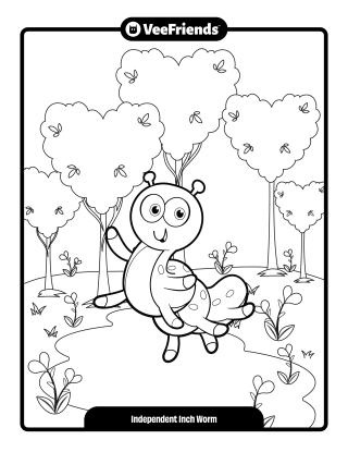 Independent Inch Worm Coloring Page