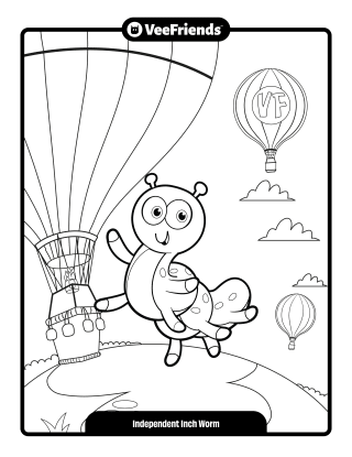 Independent Inch Worm Coloring Page