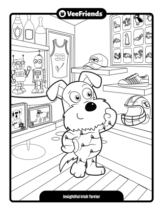 Insightful Irish Terrier Coloring Page