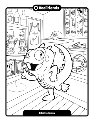 Intuitive Iguana Coloring Page