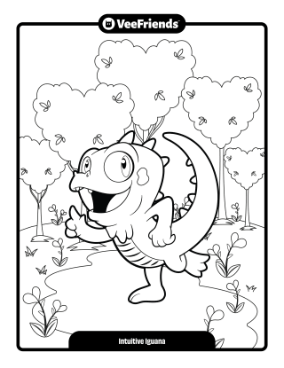 Intuitive Iguana Coloring Page