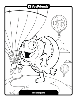 Intuitive Iguana Coloring Page