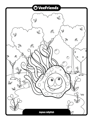 Joyous Jellyfish Coloring Page