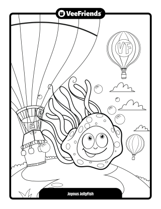 Joyous Jellyfish Coloring Page