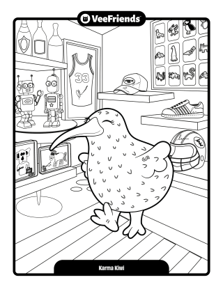 Karma Kiwi Coloring Page