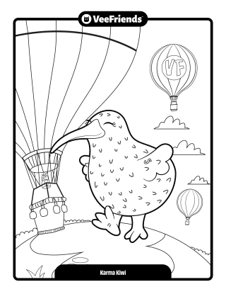 Karma Kiwi Coloring Page