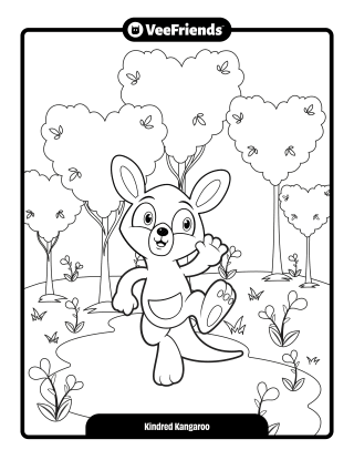 Kindred Kangaroo Coloring Page