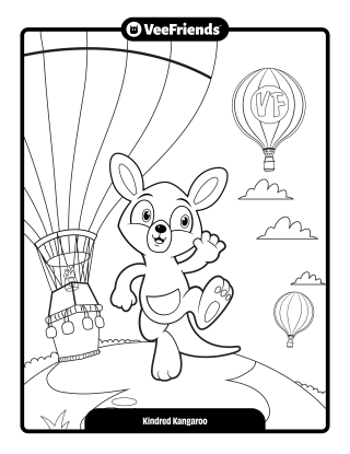 Kindred Kangaroo Coloring Page