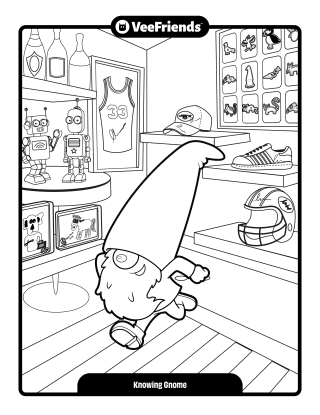 Knowing Gnome Coloring Page