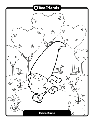 Knowing Gnome Coloring Page