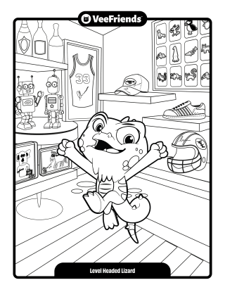 Level Headed Lizard Coloring Page