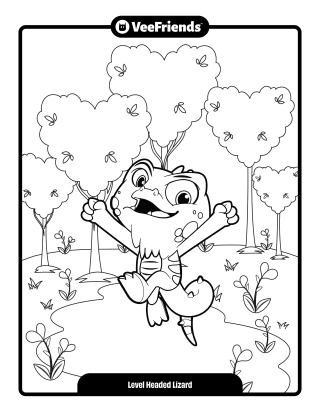 Level Headed Lizard Coloring Page