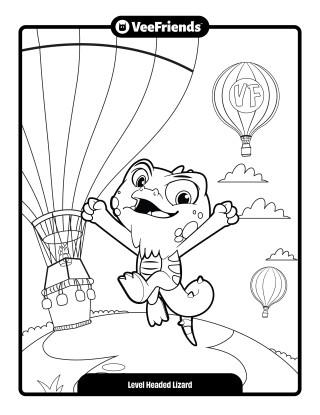 Level Headed Lizard Coloring Page