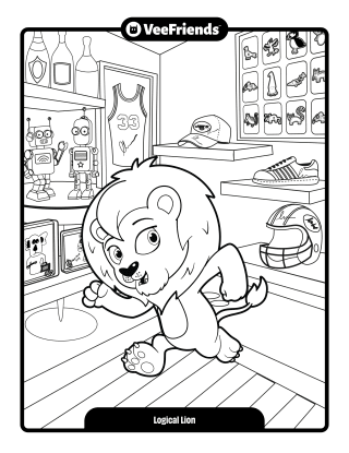 Logical Lion Coloring Page