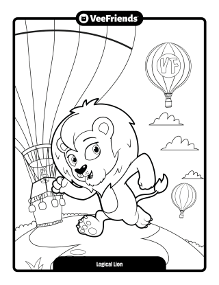 Logical Lion Coloring Page