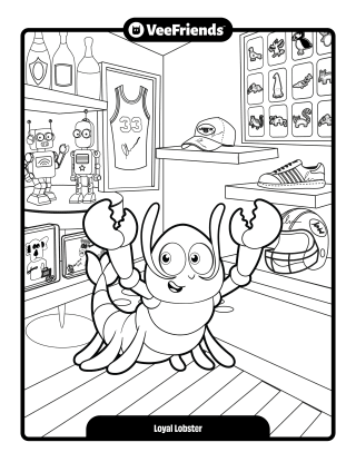 Loyal Lobster Coloring Page