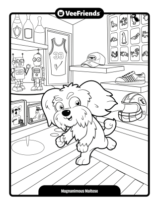 Magnanimous Maltese Coloring Page
