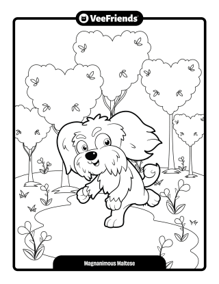 Magnanimous Maltese Coloring Page