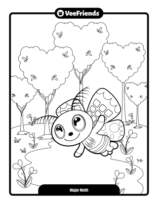 Major Moth Coloring Page