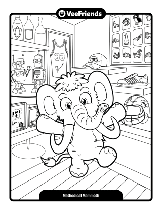 Methodical Mammoth Coloring Page