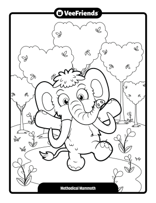 Methodical Mammoth Coloring Page
