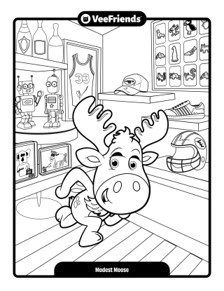 Modest Moose Coloring Page