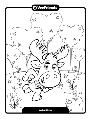 Modest Moose Coloring Page