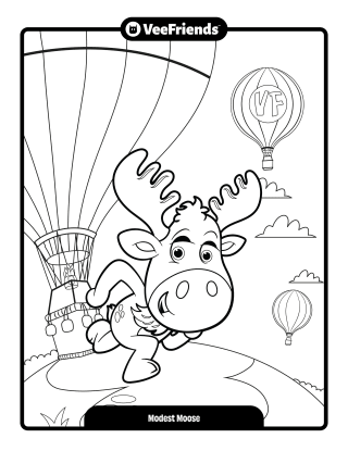 Modest Moose Coloring Page