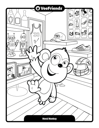 Moral Monkey Coloring Page
