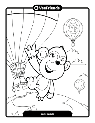 Moral Monkey Coloring Page